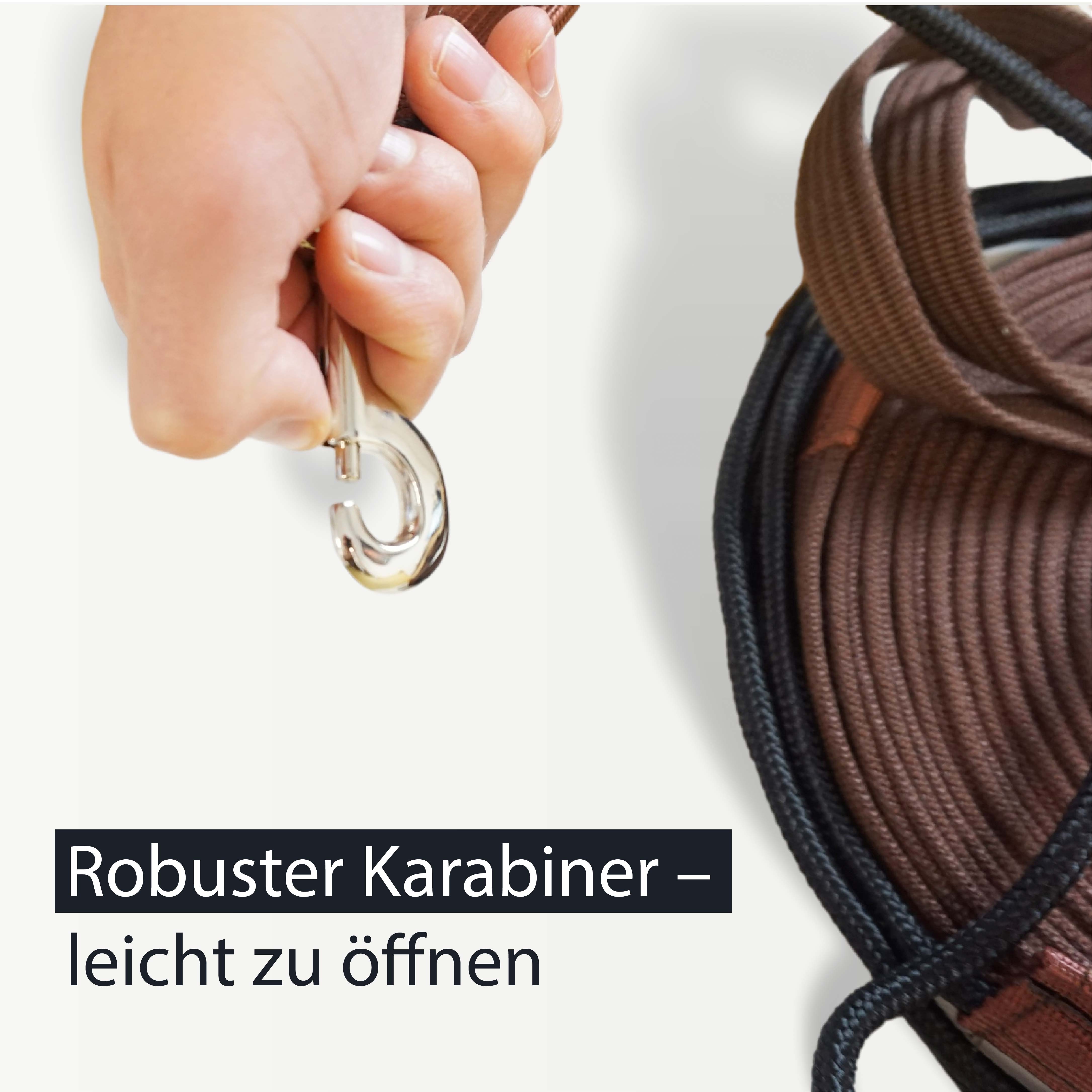 Doppellonge ideal für Bodenarbeit, in schwarz oder braun